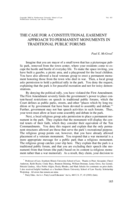 The case for a constitutional easement approach to permanent monuments in traditional public forums