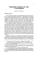 Nebraska choice of law: A synthesis