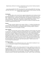 Implementing collaborative learning in undergraduate nursing curricula: Student perceptions and learning outcomes (poster 1)