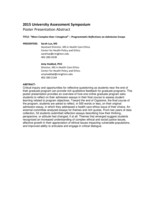 More Complex than I Imagined -- Programmatic Reflections on Admission Essays (poster 23)