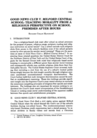 Good News Club v. Milford Central School: Teaching morality from a religious perspective on school premises after hours