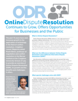 Online dispute resolution continues to grow, offers opportunities for businesses and the public