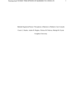 Bedside Registered Nurses’ Perceptions of Barriers to Palliative Care Consults