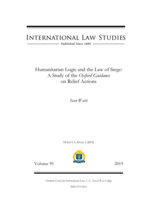 Humanitarian logic and the law of siege: A study of the Oxford Guidance on relief actions