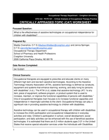 What is the effectiveness of assistive technologies on occupational independence for children with disabilities?