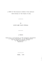 A Study of the Religion Course of the Catholic High Schools of the State of Iowa