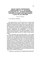 Shady Grove Orthopedic Associates, P.A. v. Allstate Insurance Co.: Justice Whitten nagging in part and declaring a pox on all houses