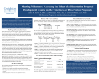 Meeting Milestones: Assessing the Effect of a Dissertation Proposal Development Course on the Quality and Timeliness of Dissertation Proposals (poster 11)