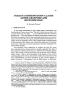 Today's confrontation clause (after Crawford and Melendez-Diaz)
