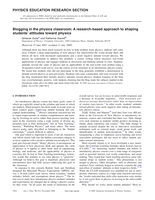 Blogging in the physics classroom: A research-based approach to shaping students' attitudes toward physics