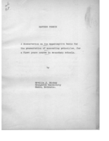 A Dissertation on the Apperceptive Basis for the Presentation of Accounting Principles, for a First Years Course in Secondary Schools.