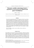 Phenotypic variability of physiological traits in populations of sexual and asexual whiptail lizards (genus Cnemidophorus)