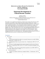 Important developments in federal income taxation