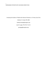 Increasing the Number of Patients with Advance Directive in a Primary Care Clinic