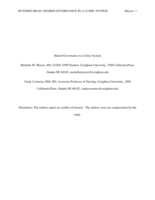 Shared Governance in a Clinic System
