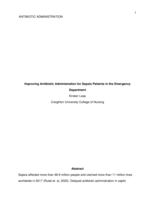 Improving Antibiotic Administration for Sepsis Patients in the Emergency Department