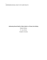 Addressing Sexual Health of Older Adults in Primary Care