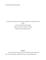 An Opiate Infusion Protocol for the Emergency Department: A Quality Improvement Project
