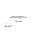 Utilization of Pharmacogenomic Testing for  Medication Optimization in the Primary Care Setting