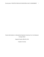 Routine Administration of a Standardized Depression Screening Tool in the Adolescent Oncology Patient