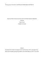 Improving Patient Outcomes with the Use of Controlled Substance Medication Contracts