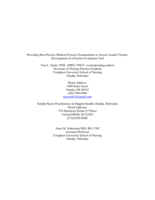 Providing Best Practice Medical Forensic Examinations to Sexual Assault Victims: Development of a Practice Evaluation Tool
