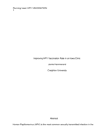 Improving HPV Vaccination Rate in an Iowa Clinic