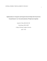 Implementation of a Nasogastric and Orogastric Enteral Feeding Tube Protocol in the Neonatal Intensive Care Unit and Introduction of Weight-based Algorithm