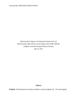 Reducing Alarm Fatigue in the Neonatal Intensive Care Unit