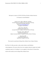 Restrospective Analysis of Cox II, Cox III and Cardiac Ablation outcomes for treatment of atrial fibrillation