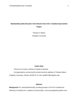 Standardizing Daily Rounds in the Intensive Care Unit: A Quality Improvement Project