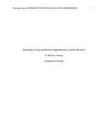 Screening for Drug and Alcohol Dependence in a Safety Net Clinic