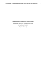 Development and Evaluation of a Community-Based  Educational Program on Palliative Care Services