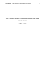 Effects of Motivational Interviewing on Physical Activity in Adults with Type 2 Diabetes