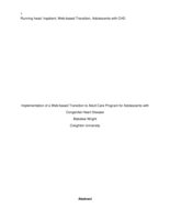 Implementation of a Web-based Transition to Adult Care Program for Adolescents with Congenital Heart Disease