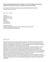 Improving Rapid Response Team Utilization to Prevent Cardiopulmonary Arrest Outside of the Intensive Care Unit: A Quality Improvement Project