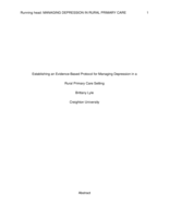 Establishing an Evidence-Based Protocol for Managing Depression in a  Rural Primary Care Setting