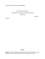 Improving Patient Satisfaction:  Implementation of a Pediatric Pain Management Bundle