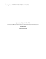 Hyperoxia and Hypoxia in the NICU: The Impact of RN Education on Alarm Limit Compliance&nbsp;and&nbsp;Alarm Response