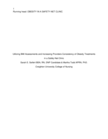 Utilizing BMI Assessments and Increasing Providers Consistency of Obesity Treatments in a Safety-Net Clinic