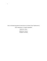 Use of multimedia educational interventions to increase Human Papillomavirus (HPV) awareness in a Hispanic population