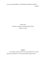 Spirometry to Diagnose and Manage Pediatric Asthma