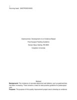 Gastroschisis: Development of an Evidence-Based Post-Surgical Feeding Guideline