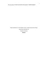 Patient Satisfaction at a Rural Walk-In Clinic: A Quality Improvement Project