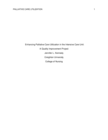 Enhancing Palliative Care Utilization in the Intensive Care Unit:  A Quality Improvement Project