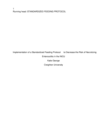 Implementation of a Standardized Feeding Protocol to Decrease the Risk of Necrotizing Enterocolitis in the NICU