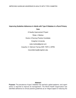 Improving Guideline Adherence in Adults with Type II Diabetes in a Rural Primary Care