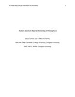 Autism Spectrum Disorder Screening in Primary Care