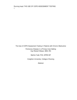 The Use of COPD Assessment Testing in Patients With Chronic Obstructive Pulmonary Disease in a Primary Care Setting