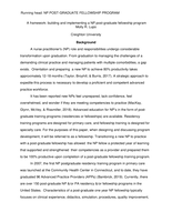 A framework: building and implementeing a NP post-graduate fellowship program